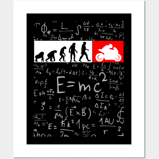 Human Evolution Superbike Wall Art by TwoLinerDesign